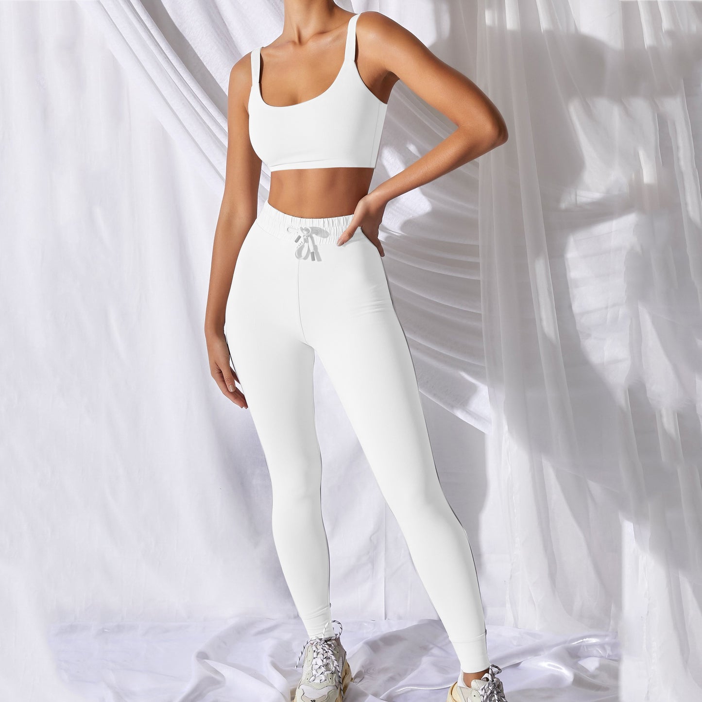 Tanks and Pants Set Women Sport Tracksuit Crop Top Leggings