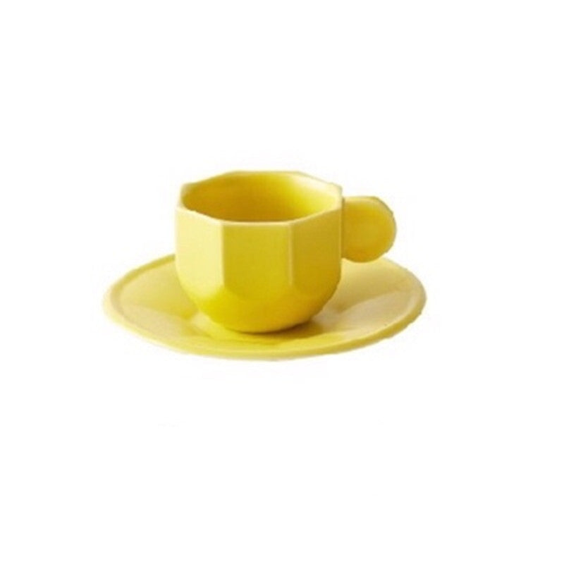 Geometric Ceramic Coffee Cup Espresso Coffee Cup And Saucer Set