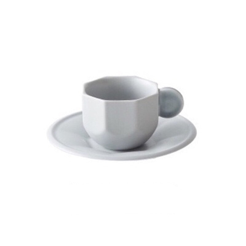 Geometric Ceramic Coffee Cup Espresso Coffee Cup And Saucer Set