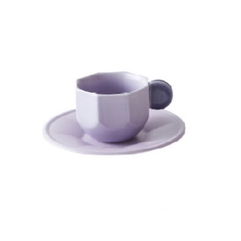 Geometric Ceramic Coffee Cup Espresso Coffee Cup And Saucer Set