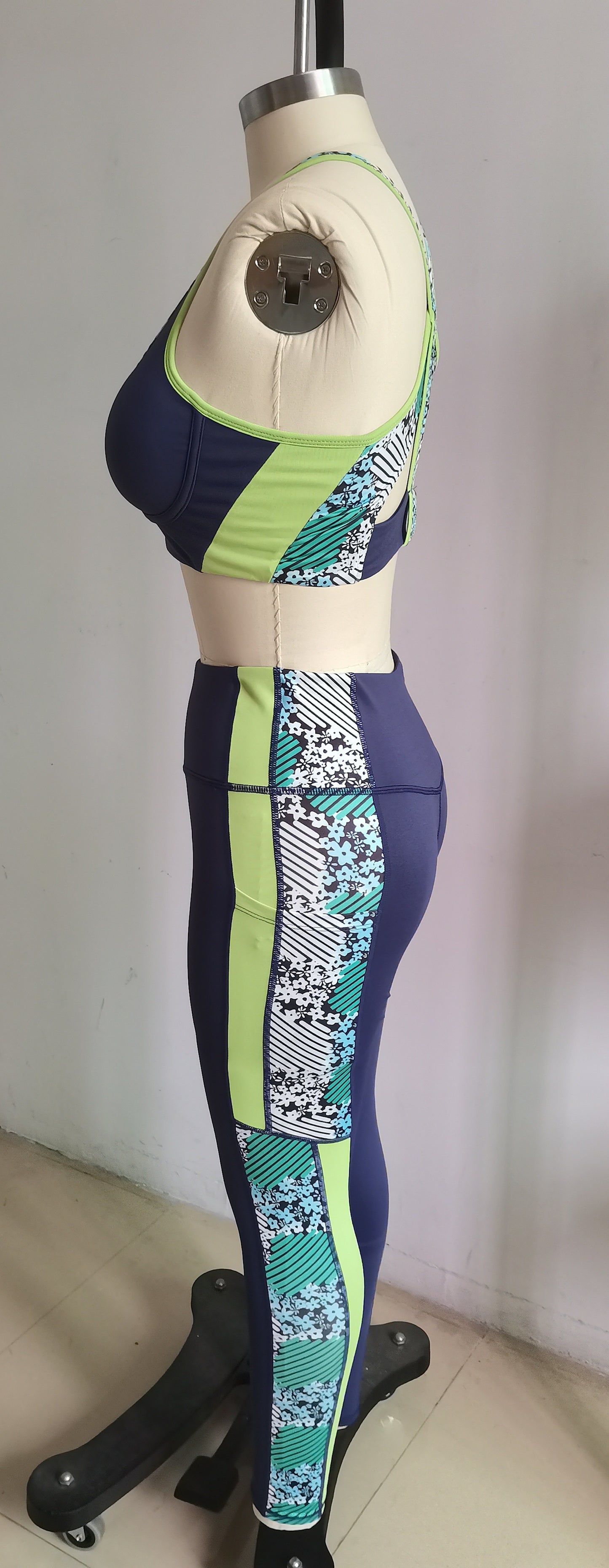 Patchwork Printed Yoga Clothes For Sports And Fitness