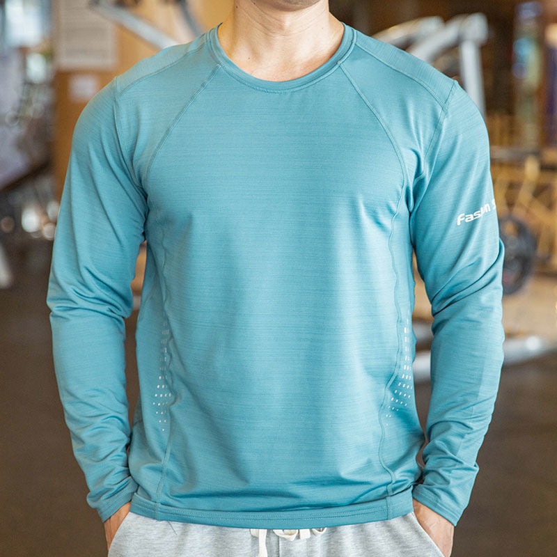 Men's Loose T-shirt Fitness Quick-drying Clothes Fitness Sportswear Long Sleeve